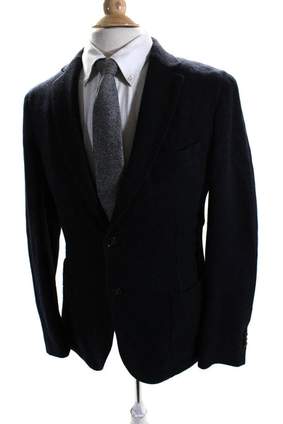 Gant Mens Wool Tweed Long Sleeve Two Button Blazer Jacket Navy Blue Size 38