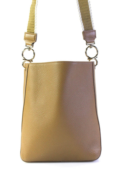 Lafayette 148 New York Womens Single Strap Grain Leather Shoulder Handbag Brown