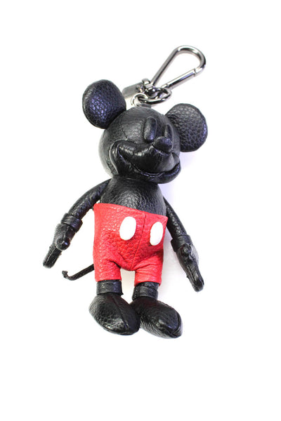 Coach Womens Rare 3D Mouse Leather Limited Edition Key Chain Bag Charm Red Black