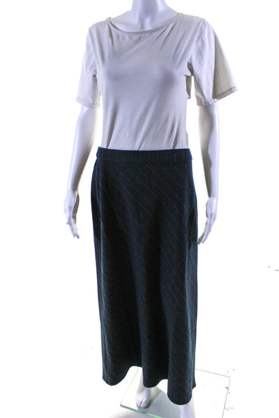 Anthropologie Womens Striped A Line Maxi Skirt Navy Blue White Size Small