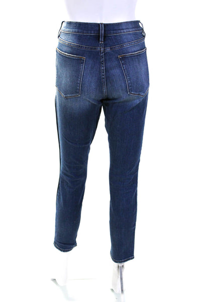 Frame Womens Zipper Fly High Rise Skinny Ankle Jeans Blue Denim Size 29