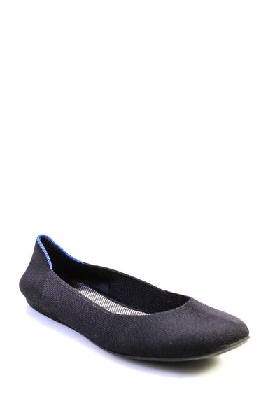 Rothys Womens Knit Round Toe Flat Heel Versatile Basic Flats Black Size 8US
