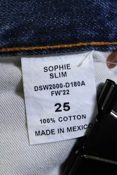 Denimist Womens Zipper Fly High Rise Straight Leg Sophie Jeans Blue Size 25