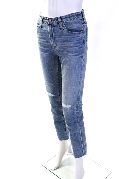 AG Adriano Goldschmied Womens Isabelle High Rise Straight Crop Jeans Blue 26
