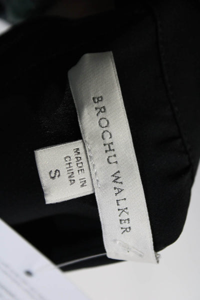 Brochu Walker Womens Silk Georgette Paneled Front A-Line Skirt Black Size S