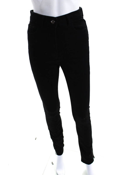Me + Em Womens High Rise Slim Fit Zippered Ankle Skinny Jeans Black Size 26