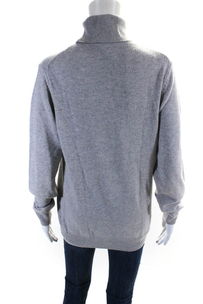 Aspesi Womens Tight Knit Long Sleeved Turtleneck Sweater Light Gray Size 46