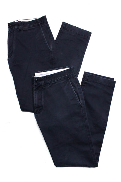 J Crew Men's Flat Front Pockets Straight Leg Chino Dress Pant Blue Size 30 Lot 2