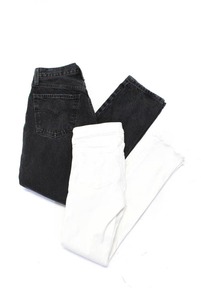 Rag & Bone Jean Levis Womens Crop Straight Leg Jeans White Black Size 24 Lot 2