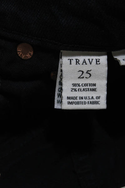 Trave Women's Button Closure Five Pockets Straight Leg Denim Pant Black Size 25
