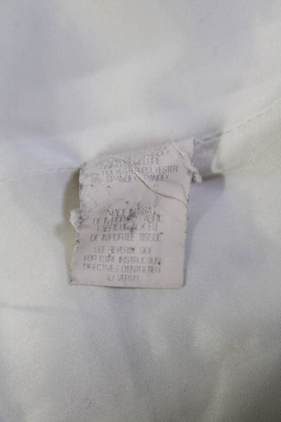 Theory Womens Single Button Notched Lapel Blazer Jacket White Cotton Size 2