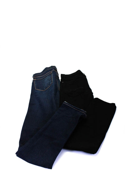 J Brand For All Mankind Womens High Rise Skinny Jeans Black Blue 29 30 Lot 2