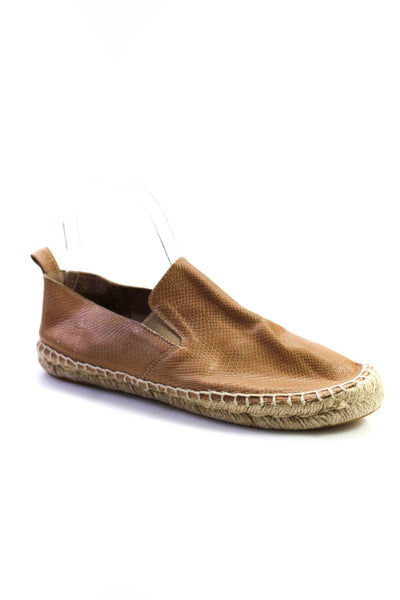 Vince Womens Leather Slide On Espadrille Flats Brown Size 8 Medium