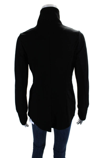 Bailey 44 Womens Sweater Trim Long Sleeves Button Down Jacket Black Size Small