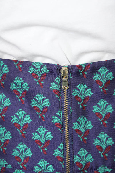 Club Monaco Womens Mistletoe Print Flared Hem Short A-Line Skirt Purple Size 4