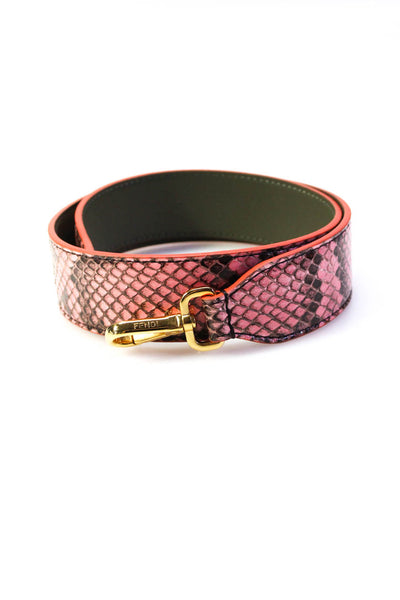 Fendi Womens Bright Pink Snakeskin 35" Handbag Strap
