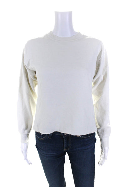 Rachel Comey Womens Cotton Long Sleeve Round Neck Sweatshirt White Size L