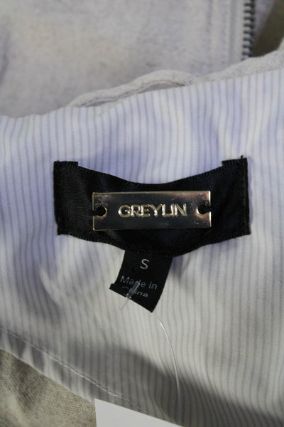 Greylin Anthropologie Womens Long Sleeve Full Zip Crop Biker Jacket Tan Size S