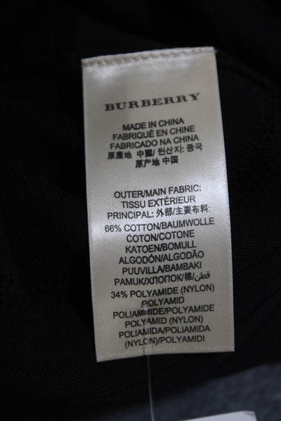Burberry London Womens Pull On Tiered Maxi Skirt Black Cotton Size Medium