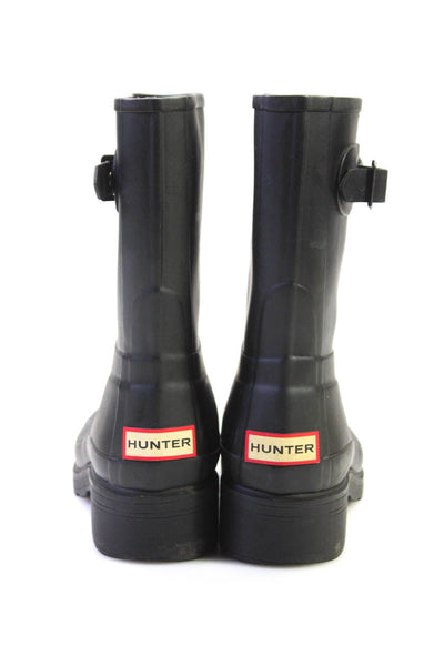 Hunter Womens Original Ankle Pull On Rain Boots Black Size 9