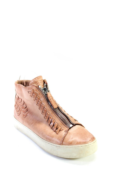Frye Women's Zip Closure Leather  Rubber Sole High Top Shoe Camel Size 8.5