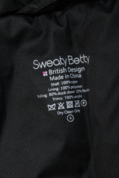 Sweaty Betty  Women's Round Neck Sleeveless Full Zip Puffer Vest Black Size S
