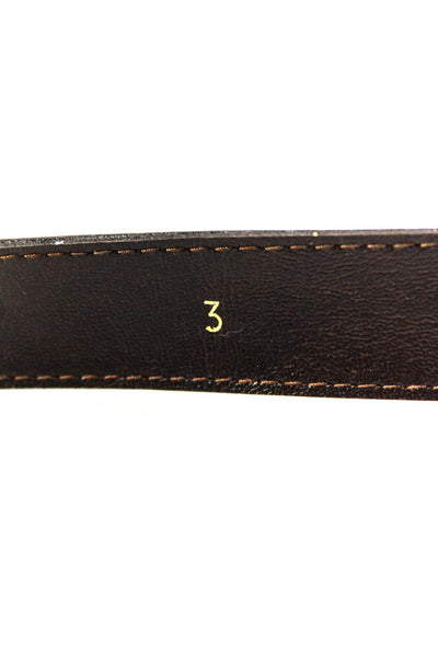 Gianni Versace Womens Leather Layered Skinny Belt Beige White Size 3