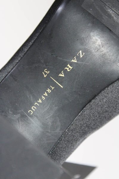 Zara Womens Ankle Buckled Slip-On Pointed Toe Block Heels Black Size EUR36 Lot 2