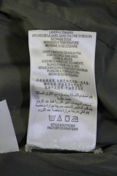 BCBGMAXAZRIA Womens Green Cotton Zip Button Detail Long Sleeve Jacket Size XXS