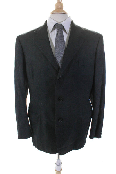 Praemium Mens Buttoned Collared Long Sleeve Blazer Jacket Gray Size EUR42