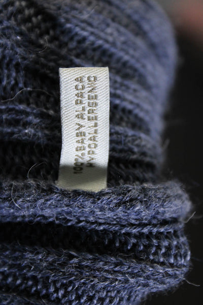 Alicia Adams Womens 100% Alpaca Quarter Zip Long Sleeved Sweater Blue Size M