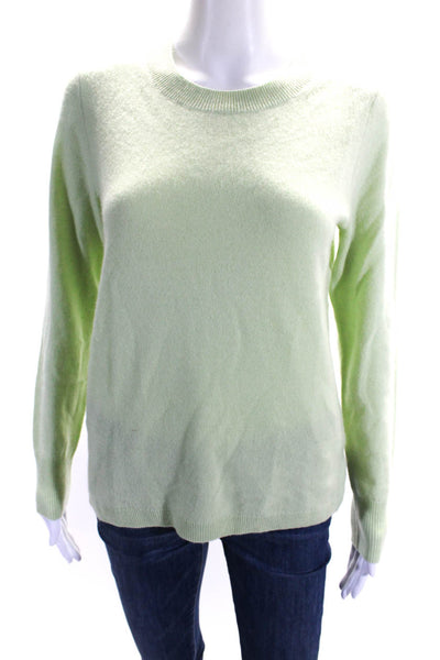 J Crew Womens 100% Cashmere Tight Knit Pullover Sweater Light Green Size S