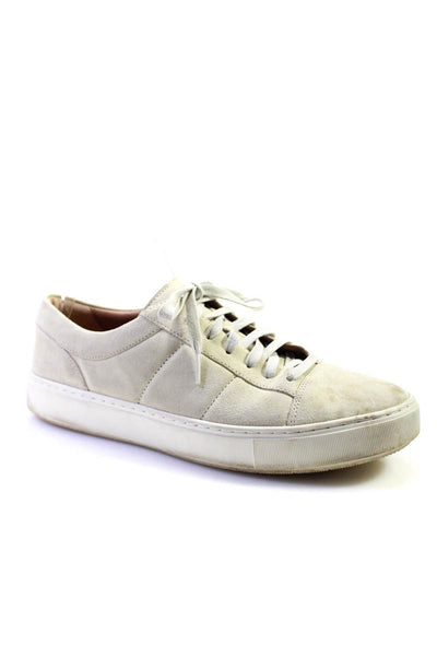 Vince Men's Round Toe Lace Up Suede Rubber Sole Sneakers Beige Size 10