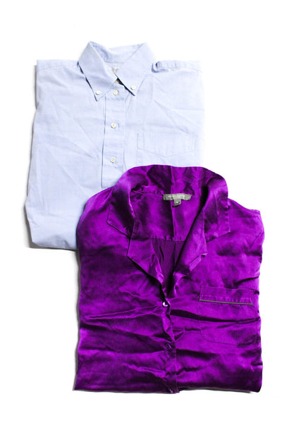 Neiman Marcus Women's Long Sleeves Button Down Shirt Purple Size M Lot 2