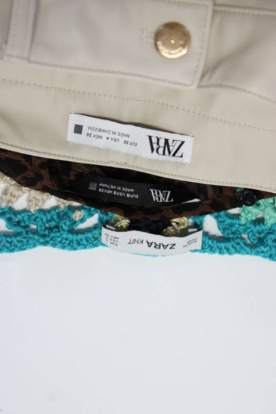 Zara Knit Womens Floral Open Knit Long Sleeve Top Multicolor Size S 4 Lot 3