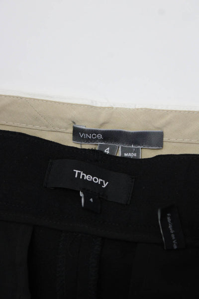Theory Vince Womens Hook Closure High-Rise Tapered Pants Black Size 4 Lot 2