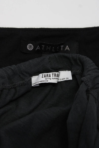 Athleta Zara Trafaluc Womens Stretch Cold Shoulder Maxi Dress Black Size S Lot 2