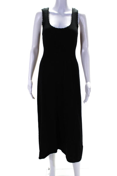 Michael Stars Womens Cotton Scalloped Edge Sleeveless Maxi Dress Black Size S