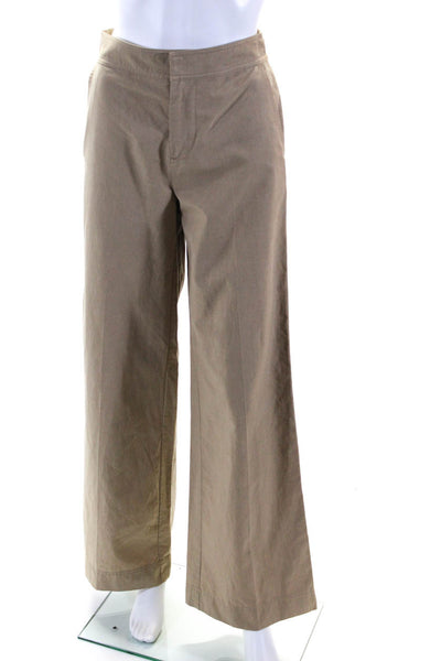 Brochu Walker Women Hook Closure Flat Front Wide Leg Dress Pant Beige Size XS
