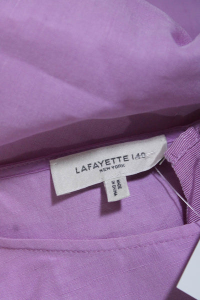 Lafayette 148 New York Women's Short Sleeves A-Line Midi Dress Pink Size L