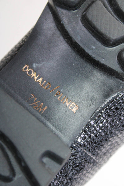 Donald J Pliner Womens Metallic Cuban Heel Slip On Loafers Silver Size 7.5US