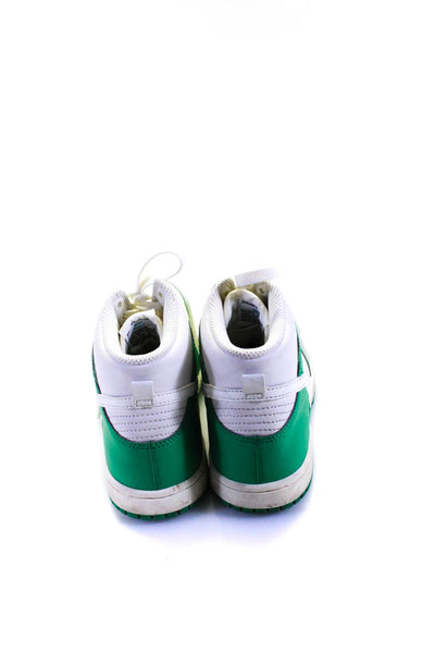 Nike Boys Leather Colorblock High Top Lace Up Sneakers Green White Size 2.5