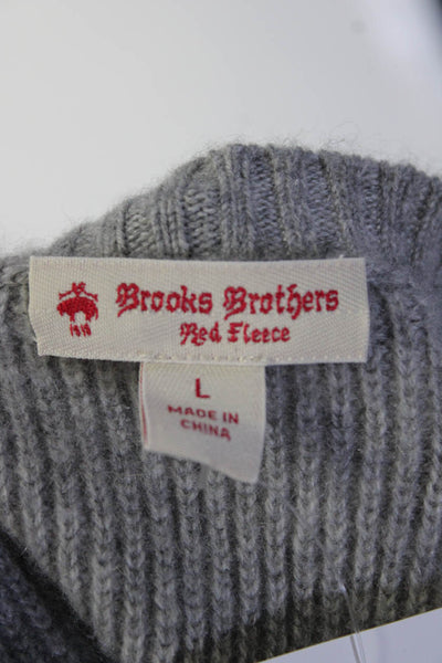 Brooks Brothers Womens Cashmere Cable-Knit Long Sleeve Sweater Gray Size L