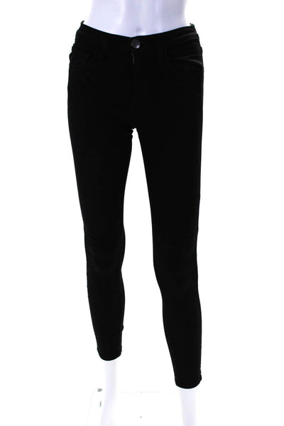 Current/Elliott Womens Cotton Buttoned Skinny Leg Casual Pants Black Size EUR24