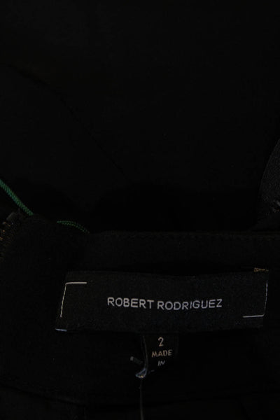 Robert Rodriguez Black Label Womens Silk Open Back Sheer Blouse Black Size 2