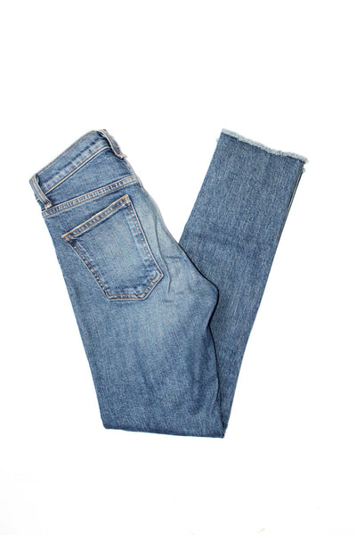 Veronica Beard Womens Button Up Faye Skinny Leg Jeans Blue Cotton Size 24