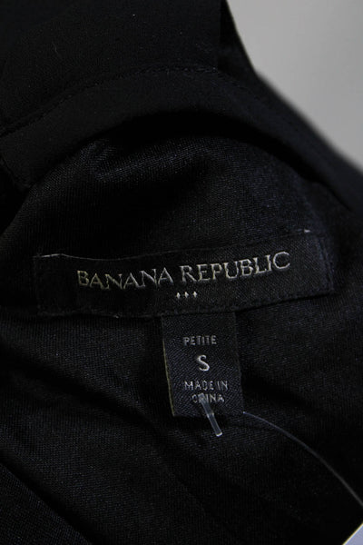 Banana Republic Womens Chiffon Keyhole Back Sleeveless Skater Dress Black Size S
