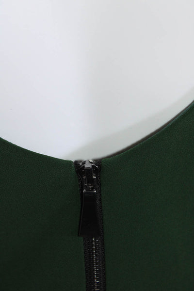 Jay Godfrey Womens Low Back Asymmetric Peplum Tank Blouse Green Size 2