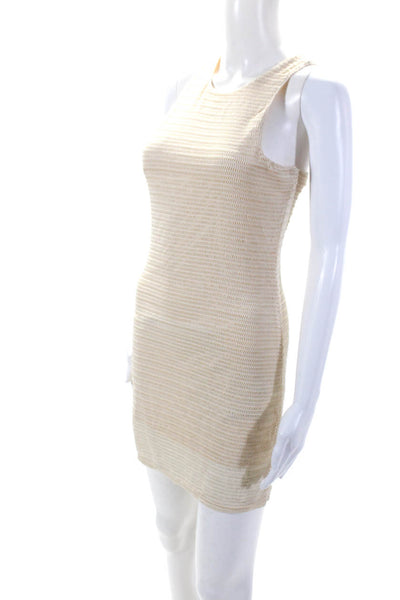 Lovers + Friends Women's Scoop Neck Sleeveless A-Line Mini Dress Beige Size S