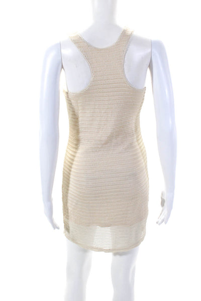 Lovers + Friends Women's Scoop Neck Sleeveless A-Line Mini Dress Beige Size S